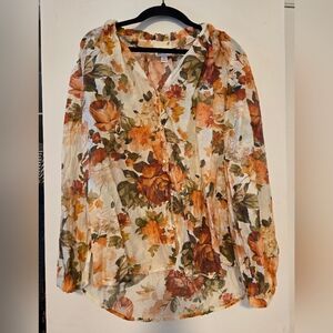 Bailey 44 Floral Blouse - Orange and Brown